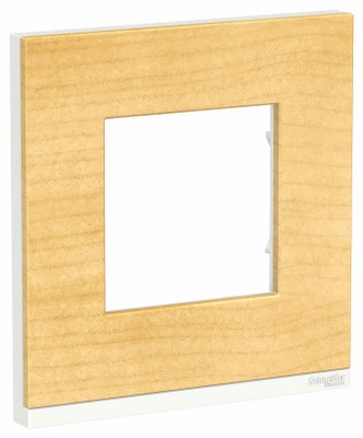 Рамка 1-местная Unica NEW Pure Schneider NU600283 клен/белый
