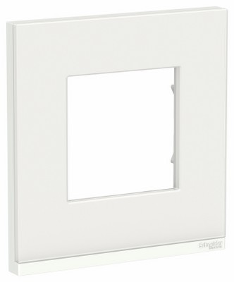 Рамка 1-местная Unica NEW Pure Schneider NU600285 белое стекло/белый