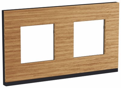 Рамка 2-местная Unica NEW Pure Schneider NU600484 дуб/антрацит