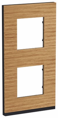 Рамка 2-местная вертикальная Unica NEW Pure Schneider NU6004V84 дуб/антрацит