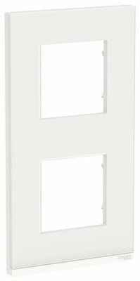 Рамка 2-местная вертикальная Unica NEW Pure Schneider NU6004V85 белое стекло/белый
