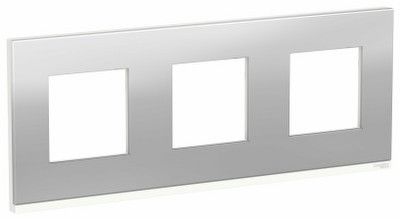 Рамка 3-местная Unica NEW Pure Schneider NU600680 алюминий матовый/белый