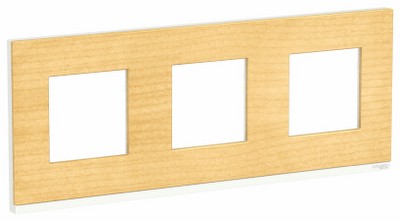 Рамка 3-местная Unica NEW Pure Schneider NU600683 клен/белый
