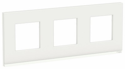 Рамка 3-местная Unica NEW Pure Schneider NU600685 белое стекло/белый