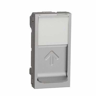 Лицевая панель RJ45 S-One, 1 модуль Unica NEW Schneider NU941030 алюминий