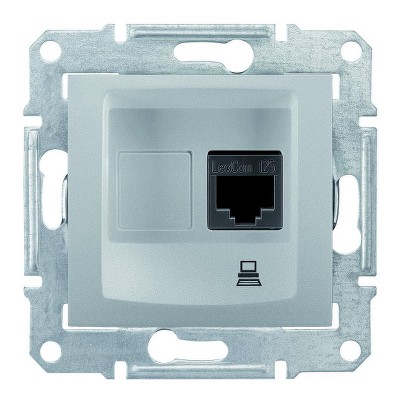 Розетка компьютерная кат. 5е Sedna Schneider SDN4300160 алюминий