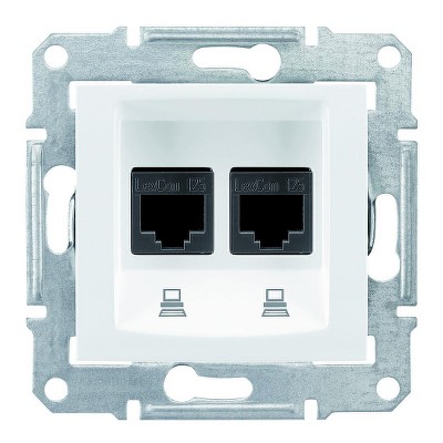 Розетка компьютерная двойная Sedna Schneider SDN4800121 белый