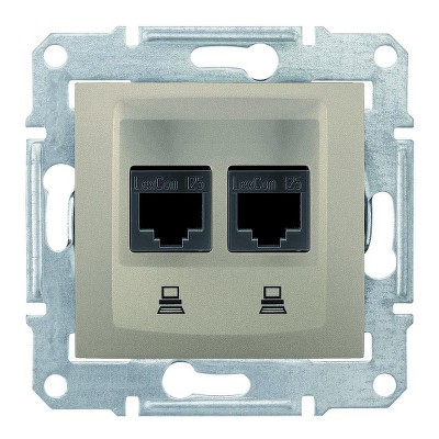 Розетка компьютерная двойная кат. 5е Sedna Schneider SDN4800168 титан