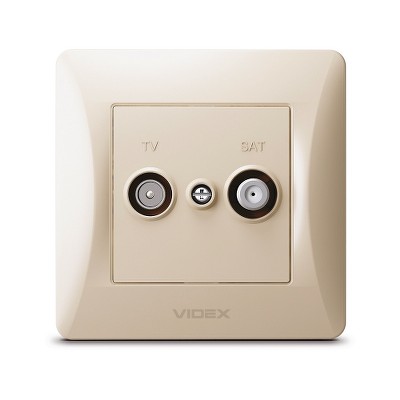  Розетка TV+SAT конечная Videx Binera VF-BNSK2TVSATE-CR крем