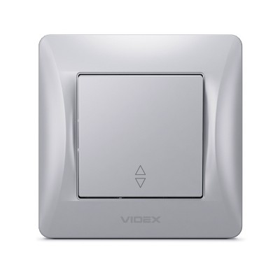  Переключатель одноклавишный Videx Binera VF-BNSW1P-SS серебряный шелк