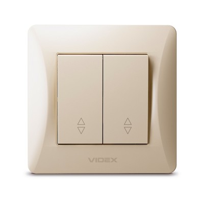  Переключатель двухклавишный Videx Binera VF-BNSW2P-CR крем