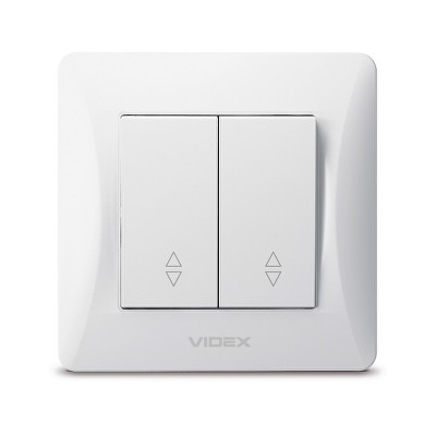 Переключатель двухклавишный Videx Binera VF-BNSW2P-W белый