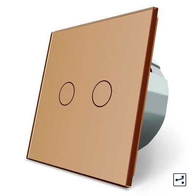 Перемикач двоклавішний сенсорний Livolo VL-C702S-13 золото